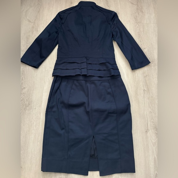 White House Black Market (WHBM) Dark Navy Blue Skirt Suit Silver Tone Hardware - Picture 2 of 11